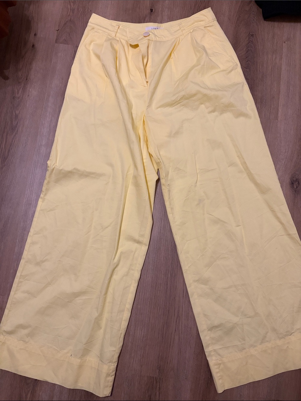 Left Yellow Wide-Leg Trouser
